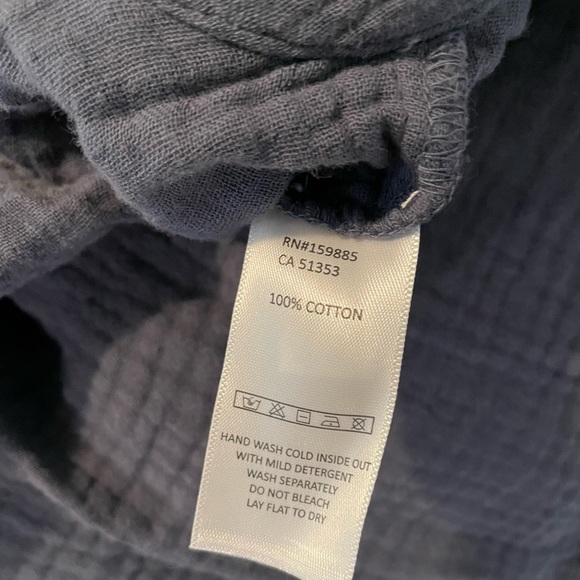 NWT bobi Button-Up PREP Gauze Crop Shacket Jacket Top Size 2 100% Cotton - Picture 5 of 5